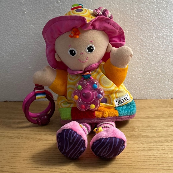 Lamaze Tomy Plush Baby Doll Red Hair Ginger Rattle Sensory Crinkle Learning Toy - Picture 1 of 13